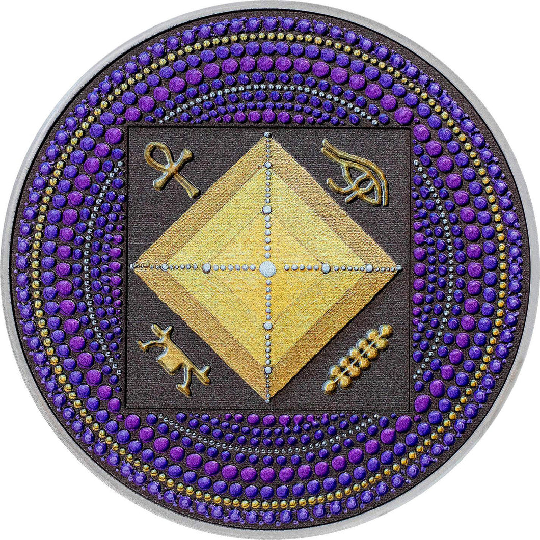 2022 Palau $20 Dot Art Pyramid 3oz Silver Coin