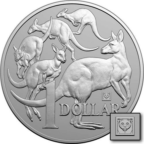 2019 $1 Mob of 'Roos Panda Privy 1oz Silver BU