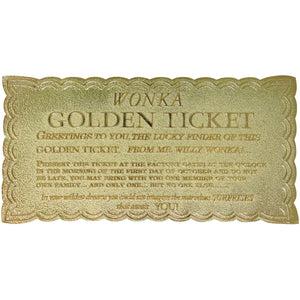 Willy Wonka Full Sized Golden Ticket Replica