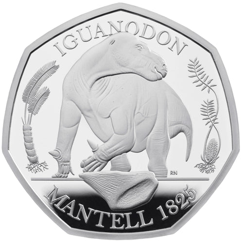 2020 UK 50p Dinosaurs - Iguanodon Silver Proof