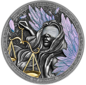 2022 Niue $5 Goddess of Justice 2oz Silver Coin