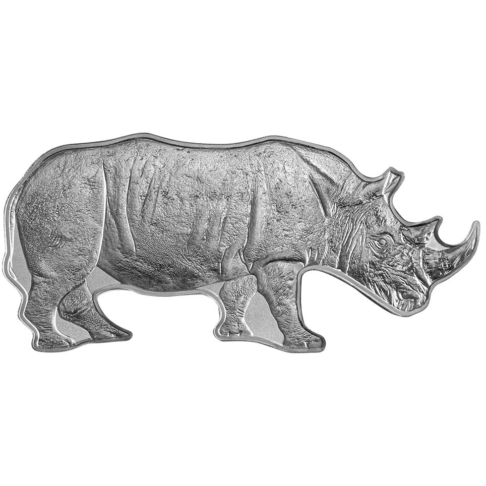 2022 Solomon Isl. $2 African Animals - Black Rhino 1oz Silver Proof