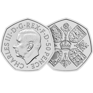 2022 UK 50p Queen Elizabeth II Memorial - Arms BU