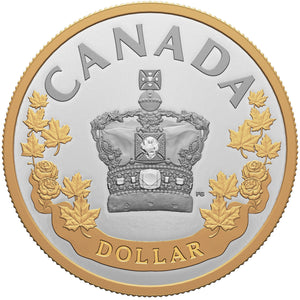 2022 Canada $1 Imperial State Crown Gilded Silver Proof Coin
