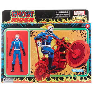 Marvel Legends Retro Ghost Rider 3 3/4-Inch Action Figure with Motorcycle