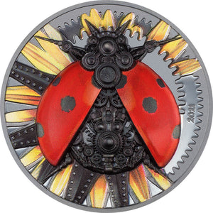 2022 Mongolia 2000Tg Mechanical Ladybug 3oz Silver Coin