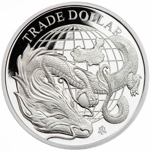 2021 St Helena £1 Modern China Trade Dollar 1oz Silver Proof