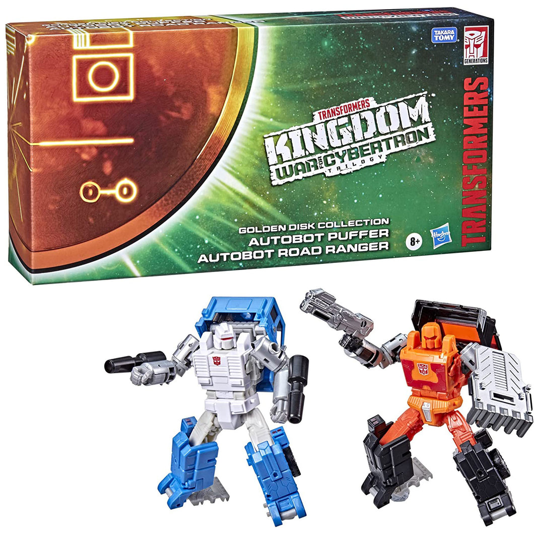 Transformers WFC Kingdom: Golden Disk Puffer & Road Ranger Action Figure Pair