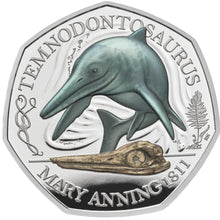 2021 UK 50p Mary Anning - Temnodontosaurus Silver Proof