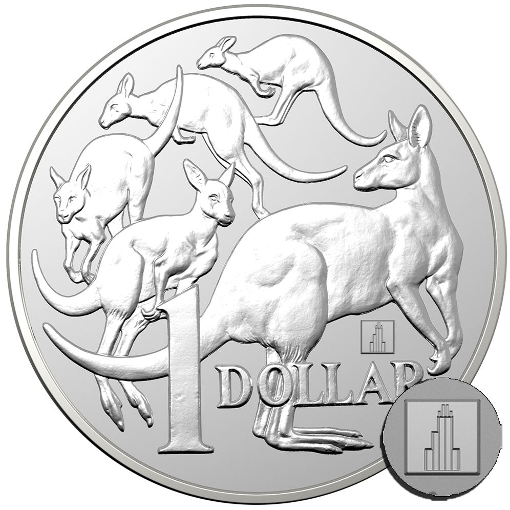 2019 $1 Mob of 'Roos Willis Tower Privy 1oz Silver BU